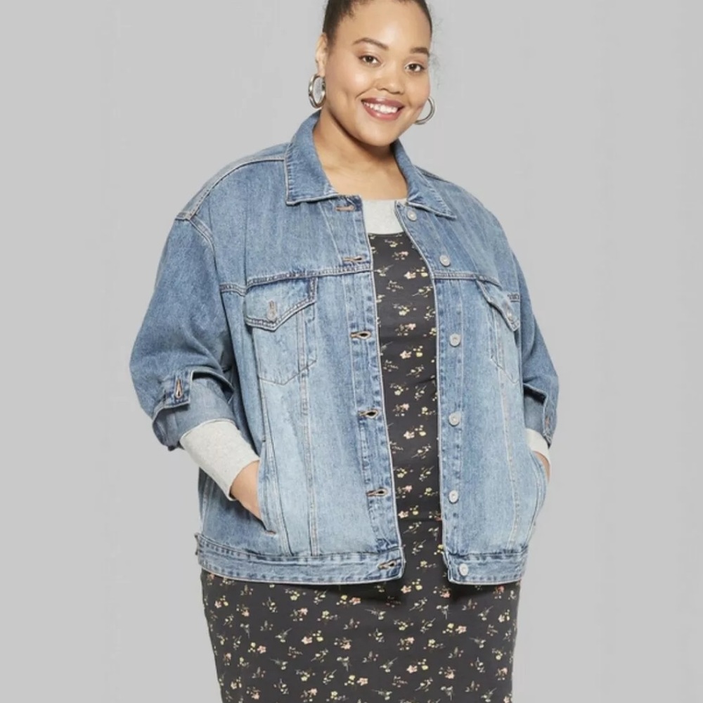 Wild Fable Distressed Trucker Jean Jacket-  3X